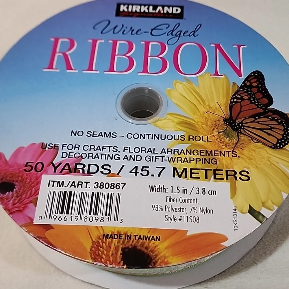 3 Rolls Kirkland Wire-edged Ribbon, 1-1/2" x 122 yards approx total - Picture 10 of 10